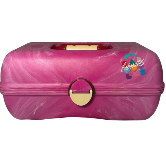 Caboodles Handbags - Vintage Caboodles Makeup Case Organizer Pink Marble 90s Y2K Cosmetic Box Mirror